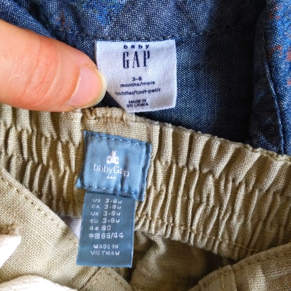 babyGap tropical chambray shirt & linen blend pants 3-6 months baby boy - Picture 2 of 11